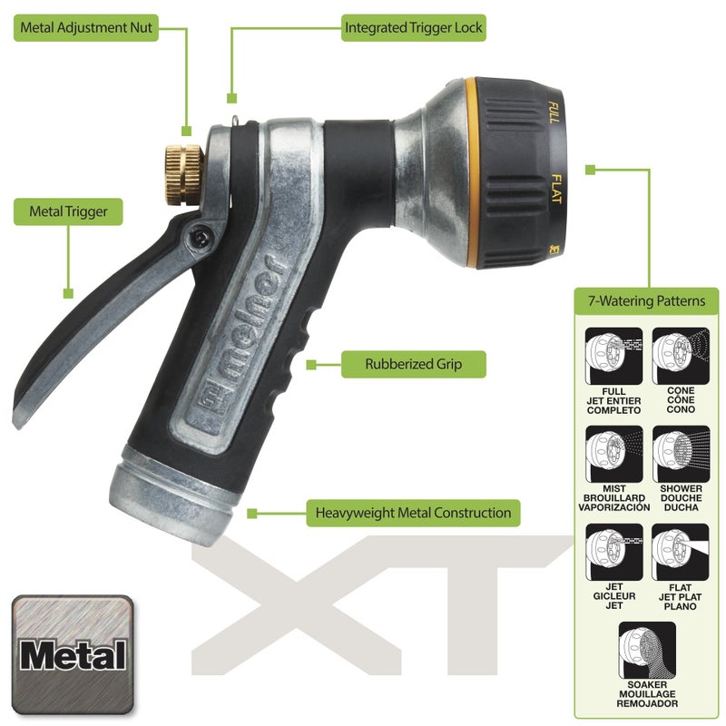 Melnor 65020-AMZ Metal Nozzle with QuickConnect Product Adapter Set, Multi-Pattern, Heavyweight Rear Trigger - Image 3